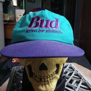 Vintage 90s Budweiser King Of Beers Snap Hat Cap